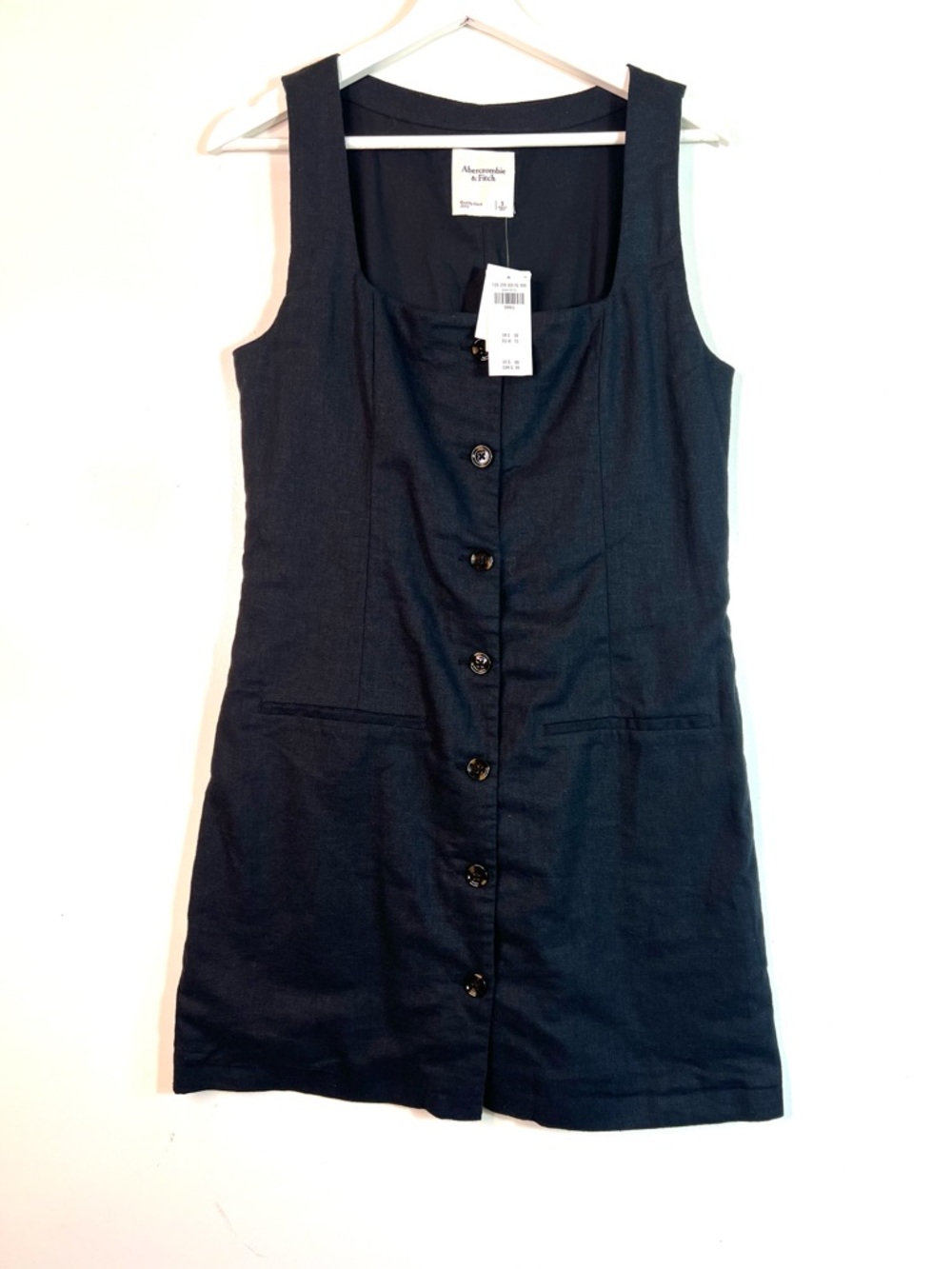 NWT Abercrombie & Fitch Mara Squareneck Linen Blend Vest Mini Dress Size Small - Picture 4 of 10